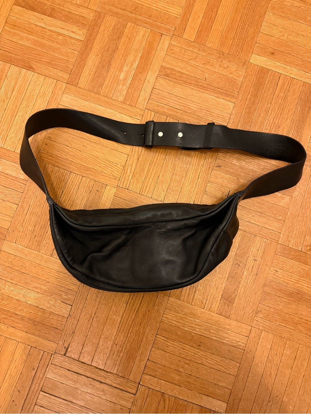 COS Black Leather Crossbody Bag/Fanny Pack